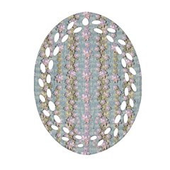 Summer Florals In The Sea Pond Decorative Oval Filigree Ornament (two Sides) by pepitasart