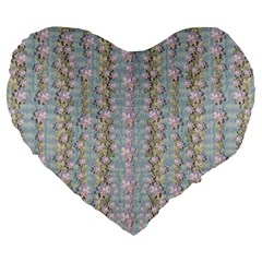 Summer Florals In The Sea Pond Decorative Large 19  Premium Heart Shape Cushions by pepitasart