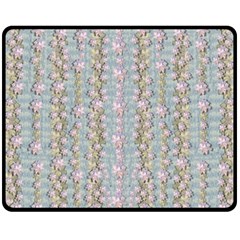 Summer Florals In The Sea Pond Decorative Double Sided Fleece Blanket (medium)  by pepitasart