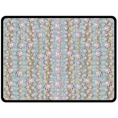 Summer Florals In The Sea Pond Decorative Double Sided Fleece Blanket (large)  by pepitasart