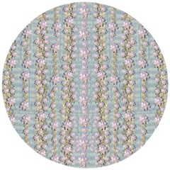 Summer Florals In The Sea Pond Decorative Wooden Puzzle Round