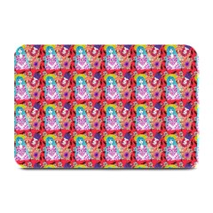 Blue Haired Girl Pattern Red Plate Mats by snowwhitegirl