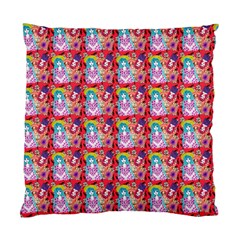 Blue Haired Girl Pattern Red Standard Cushion Case (one Side)