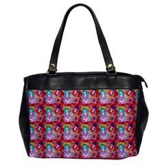 Blue Haired Girl Pattern Red Oversize Office Handbag by snowwhitegirl