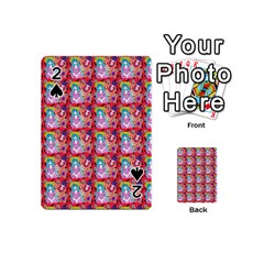 Blue Haired Girl Pattern Red Playing Cards 54 Designs (mini) by snowwhitegirl