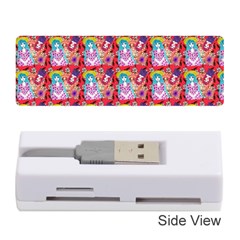 Blue Haired Girl Pattern Red Memory Card Reader (stick) by snowwhitegirl