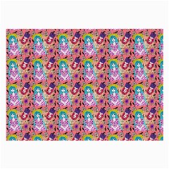 Blue Haired Girl Pattern Pink Large Glasses Cloth by snowwhitegirl