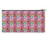 Blue Haired Girl Pattern Pink Pencil Case Back