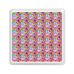 Blue Haired Girl Pattern Pink Memory Card Reader (square) by snowwhitegirl