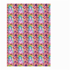 Blue Haired Girl Pattern Pink Small Garden Flag (two Sides)