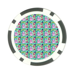 Blue Haired Girl Pattern Green Poker Chip Card Guard by snowwhitegirl