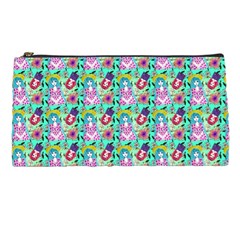 Blue Haired Girl Pattern Green Pencil Case by snowwhitegirl