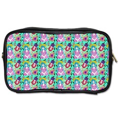 Blue Haired Girl Pattern Green Toiletries Bag (two Sides) by snowwhitegirl