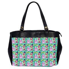 Blue Haired Girl Pattern Green Oversize Office Handbag (2 Sides) by snowwhitegirl