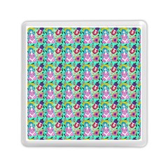 Blue Haired Girl Pattern Green Memory Card Reader (square) by snowwhitegirl