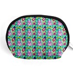 Blue Haired Girl Pattern Green Accessory Pouch (Medium) Front