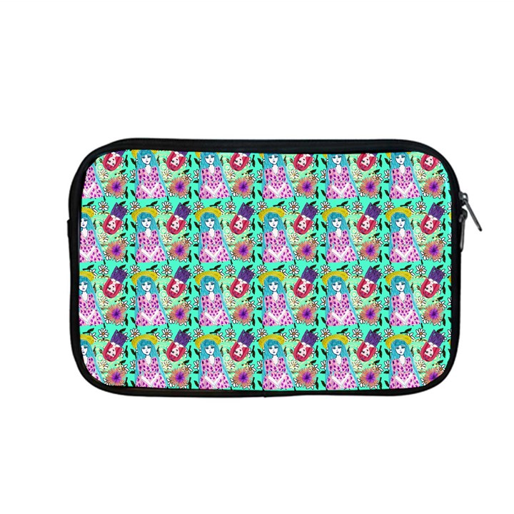 Blue Haired Girl Pattern Green Apple MacBook Pro 13  Zipper Case