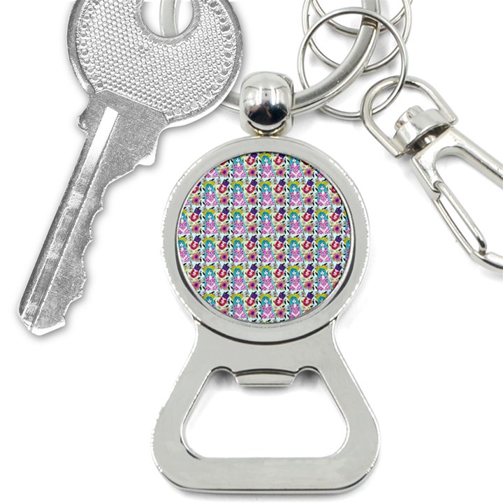 Blue Haired Girl Pattern Blue Bottle Opener Key Chain