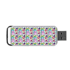 Blue Haired Girl Pattern Blue Portable Usb Flash (two Sides) by snowwhitegirl