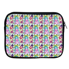 Blue Haired Girl Pattern Blue Apple Ipad 2/3/4 Zipper Cases by snowwhitegirl