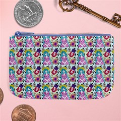 Blue Haired Girl Pattern Blue Large Coin Purse by snowwhitegirl