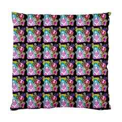 Blue Haired Girl Pattern Black Standard Cushion Case (two Sides) by snowwhitegirl