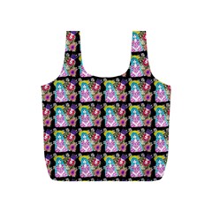 Blue Haired Girl Pattern Black Full Print Recycle Bag (s) by snowwhitegirl