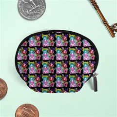 Blue Haired Girl Pattern Black Accessory Pouch (small) by snowwhitegirl