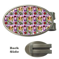 Purple Glasses Girl Pattern Lilac Money Clips (oval)  by snowwhitegirl