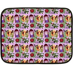 Purple Glasses Girl Pattern Lilac Fleece Blanket (mini) by snowwhitegirl