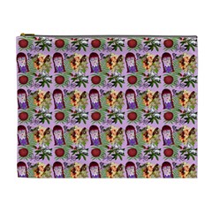 Purple Glasses Girl Pattern Lilac Cosmetic Bag (xl) by snowwhitegirl