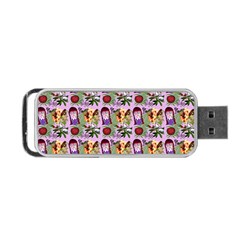 Purple Glasses Girl Pattern Lilac Portable Usb Flash (two Sides) by snowwhitegirl