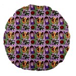 Purple Glasses Girl Pattern Lilac Large 18  Premium Round Cushions Back