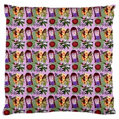 Purple Glasses Girl Pattern Lilac Large Flano Cushion Case (one Side) by snowwhitegirl