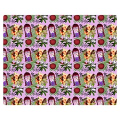 Purple Glasses Girl Pattern Lilac Double Sided Flano Blanket (medium)  by snowwhitegirl