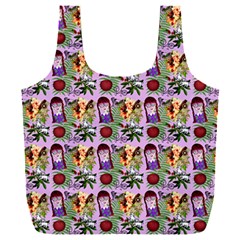 Purple Glasses Girl Pattern Lilac Full Print Recycle Bag (xxl) by snowwhitegirl