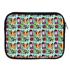 Purple Glasses Girl Pattern Blue Apple Ipad 2/3/4 Zipper Cases by snowwhitegirl