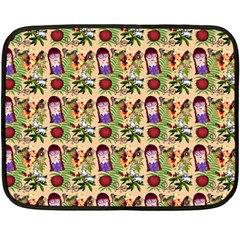 Purple Glasses Girl Pattern Peach Fleece Blanket (mini) by snowwhitegirl