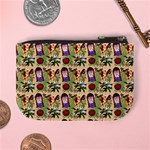 Purple Glasses Girl Pattern Peach Mini Coin Purse Back