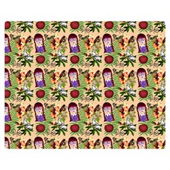 Purple Glasses Girl Pattern Peach Double Sided Flano Blanket (medium)  by snowwhitegirl