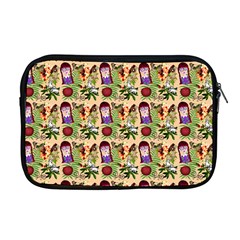 Purple Glasses Girl Pattern Peach Apple Macbook Pro 17  Zipper Case by snowwhitegirl