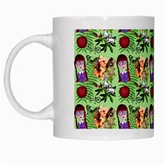 Purple Glasses Girl Pattern Green White Mugs by snowwhitegirl