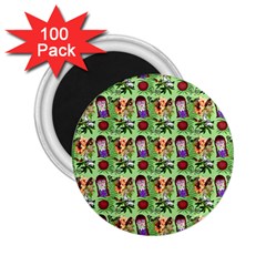 Purple Glasses Girl Pattern Green 2 25  Magnets (100 Pack)  by snowwhitegirl