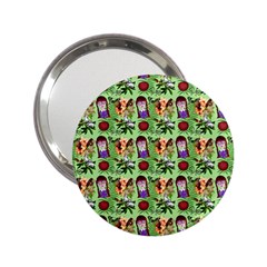 Purple Glasses Girl Pattern Green 2 25  Handbag Mirrors by snowwhitegirl