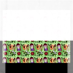 Purple Glasses Girl Pattern Green Rectangular Jigsaw Puzzl by snowwhitegirl