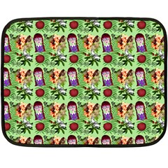 Purple Glasses Girl Pattern Green Double Sided Fleece Blanket (mini)  by snowwhitegirl