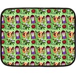 Purple Glasses Girl Pattern Green Double Sided Fleece Blanket (Mini)  35 x27  Blanket Front