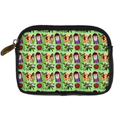 Purple Glasses Girl Pattern Green Digital Camera Leather Case by snowwhitegirl