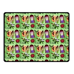 Purple Glasses Girl Pattern Green Fleece Blanket (small) by snowwhitegirl