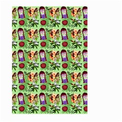 Purple Glasses Girl Pattern Green Large Garden Flag (two Sides) by snowwhitegirl